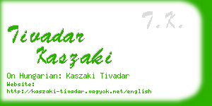 tivadar kaszaki business card